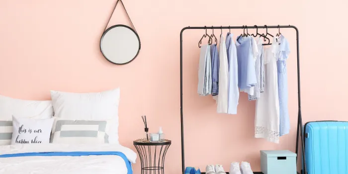 Small Bedroom Storage Ideas: Garment racks 